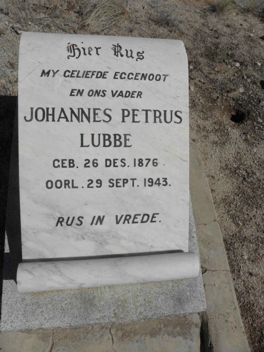 LUBBE Johannes Petrus 1876-1943