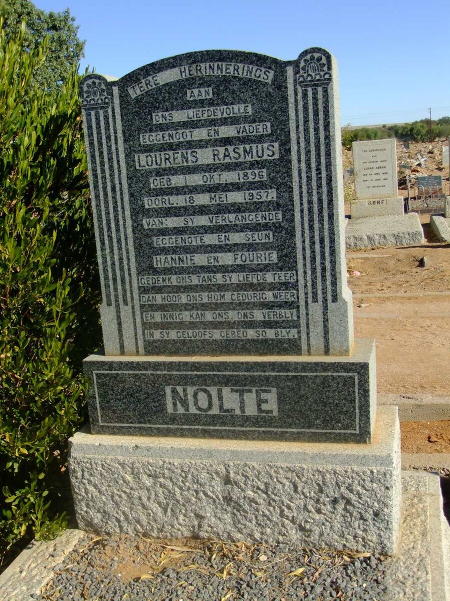 NOLTE Lourens Rasmus 1896-1957