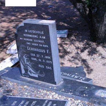 SCHALKWYK Gerhardus F., van 1884-1975