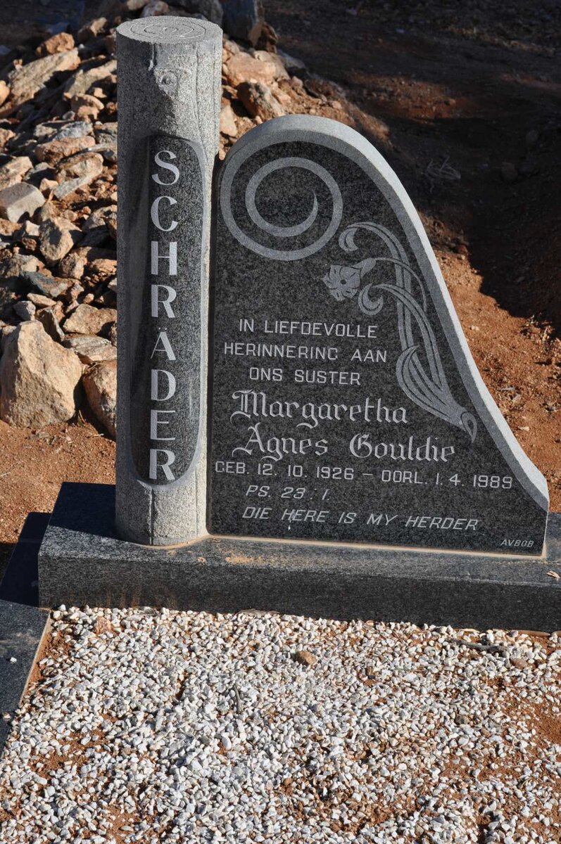 SCHRÄDER Margaretha Agnes Gouldie 1926-1989