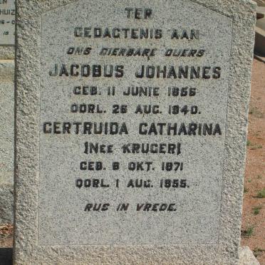 WESTHUIZEN Jacobus Johannes, van der 1856-1940 &amp; Gertruida Catharina KRUGER 1871-1955