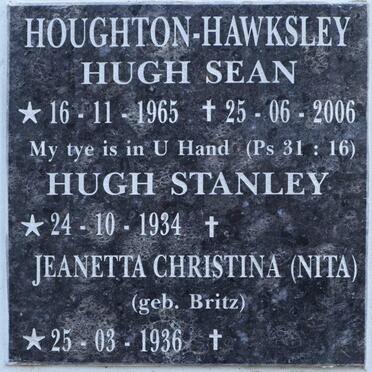 HAWKSLEY Hugh Stanley, HOUGHTON 1934-  &amp; Jeanetta Christina BRITZ 1936- :: HOUGHTON-HAWKSLEY Hugh Sean 1965-2006