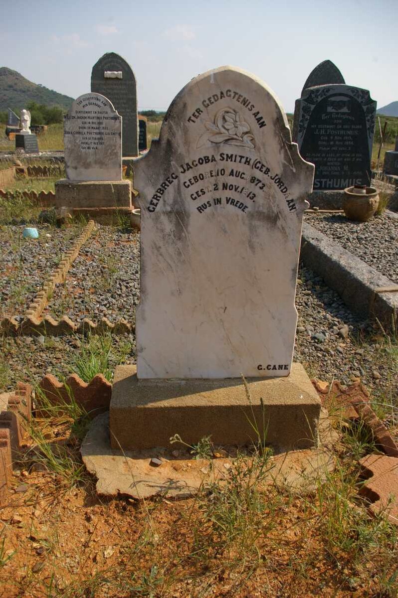SMITH Gerbreg Jacoba nee JORDAAN 1873-1913