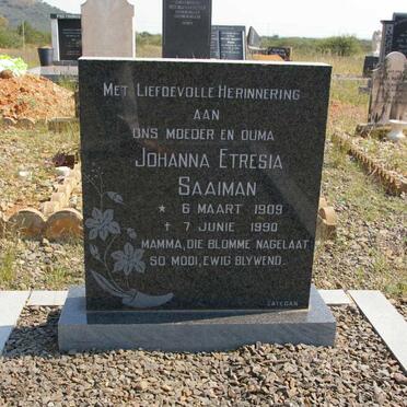 SAAIMAN Johanna Etresia 1909-1990