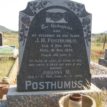 POSTHUMUS J.H. 1913-1954 &amp; Johanna M. 1916-1986