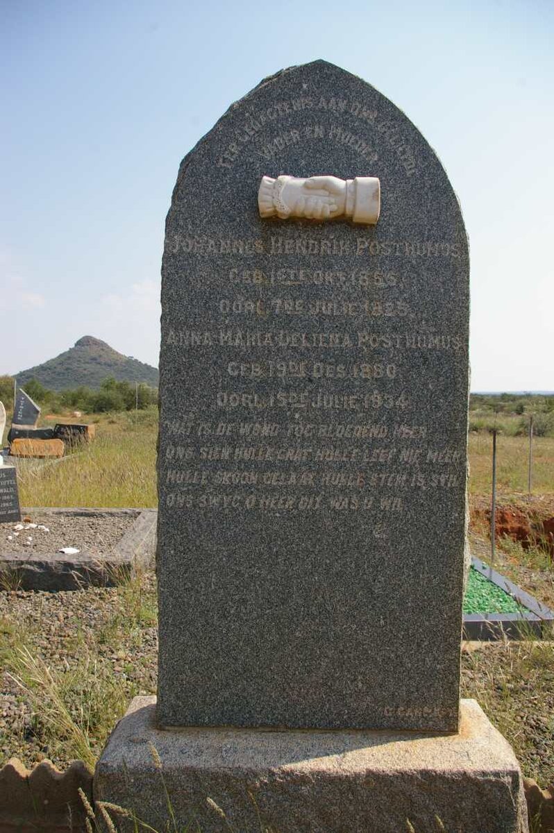 POSTHUMUS Johannes Hendrik 1855-1925 &amp; Anna Maria Deliena 1880-1934