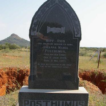 POSTHUMUS Johanna Maria nee VAN DER LINDE 1899-1987