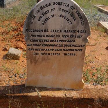 GROENEWALD Johanna Maria Doretia nee SMIT 1842-1927