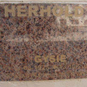 HERHOLDT Gysie 1923-2012