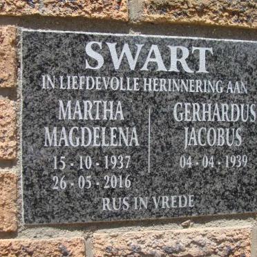 SWART Gerhardus Jacobus 1939- &amp; Martha Magdelena 1937-2016