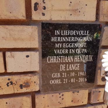 LANGE Christiaan Hendrik, de 1941-2016