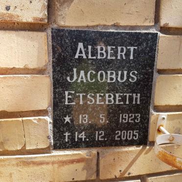 ETSEBETH Albert Jacobus 1923-2005