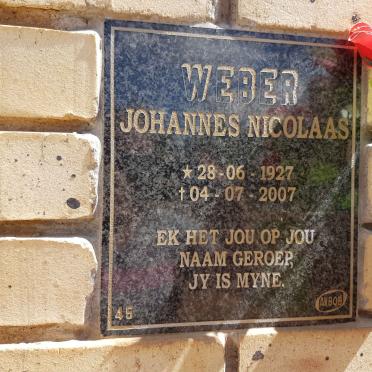 WEBER Johannes Nicolaas 1927-2007