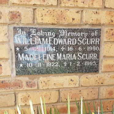 SCURR William Edward 1914-1990 &amp; Madeleine Maria 1922-1995