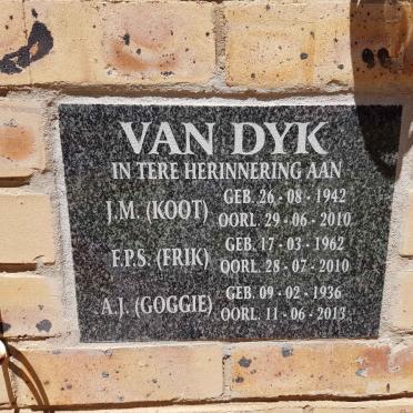 DYK A.J., van 1936-2013 :: VAN DYK F.P.S. 1962-2010 :: VAN DYK J.M. 1942-2010