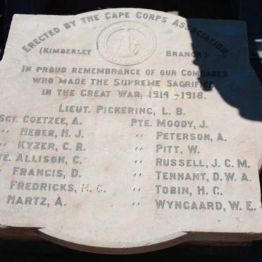 Northern Cape, KIMBERLEY, Great War Memorial
