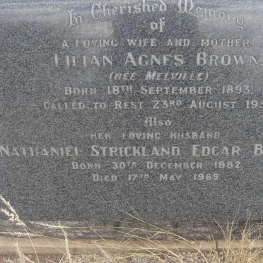 BROWN Nathaniel Strickland Edgar 1882-1969 &amp; Lilian Agnes MELVILLE 1893-1957