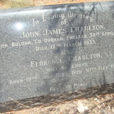 CHARLTON John James 1889-1933 &amp; Florence 1889-1978