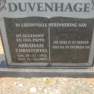 DUVENHAGE Abraham Christoffel 1923-2005