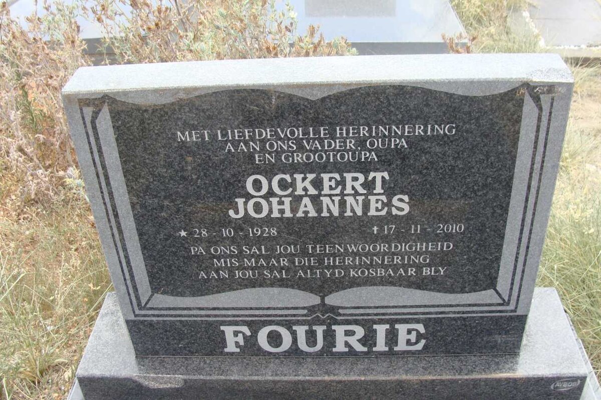 FOURIE Ockert Johannes 1928-2010
