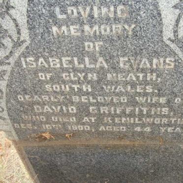 GRIFFITHS Isabella nee EVANS -1900