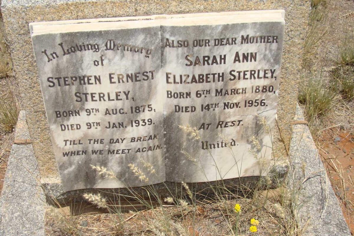 STERLEY Stephen Ernest 1875-1939 &amp; Sarah Ann Elizabeth 1880-1956