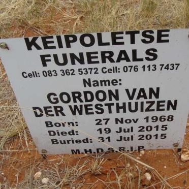 WESTHUIZEN Gordon, van der 1968-2015