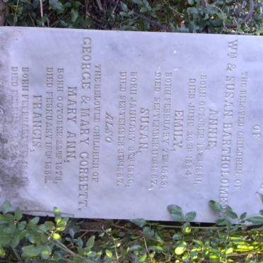 BARTHOLOMEW Annie 1881-1884 :: BARTHOLOMEW Emily 1883-1887 :: BARTHOLOMEW Susan 1886-1887