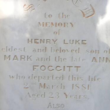 FOGGITT Mark -1883 :: FOGGITT Henry Luke -1881
