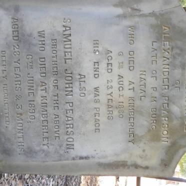 PEARSON Alexander -1880 :: PEARSON Samuel John -1890