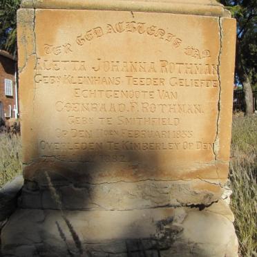 ROTHMAN Aletta Johanna 1855-1882