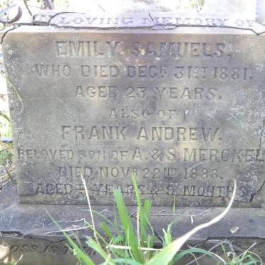 SAMUELS Emily -1881 :: MERKEL Frank Andrew -1888