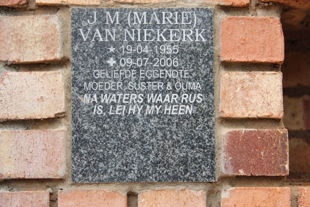 NIEKERK J.M., van 1955-2006