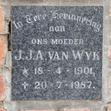 WYK J.J.A., van 1901-1987