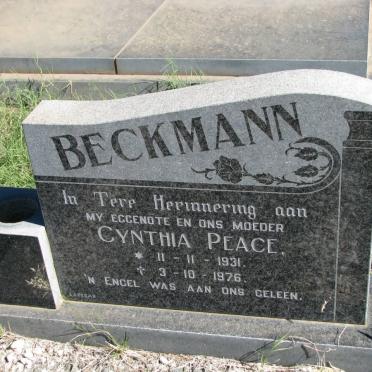 BECKMANN Cynthia Peace 1931-1976