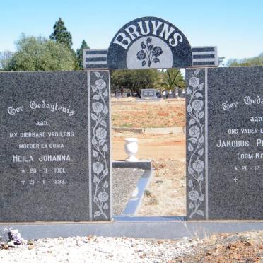 BRUYNS Jakobus Philliphus 1923- &amp; Heila Johanna 1921-1999