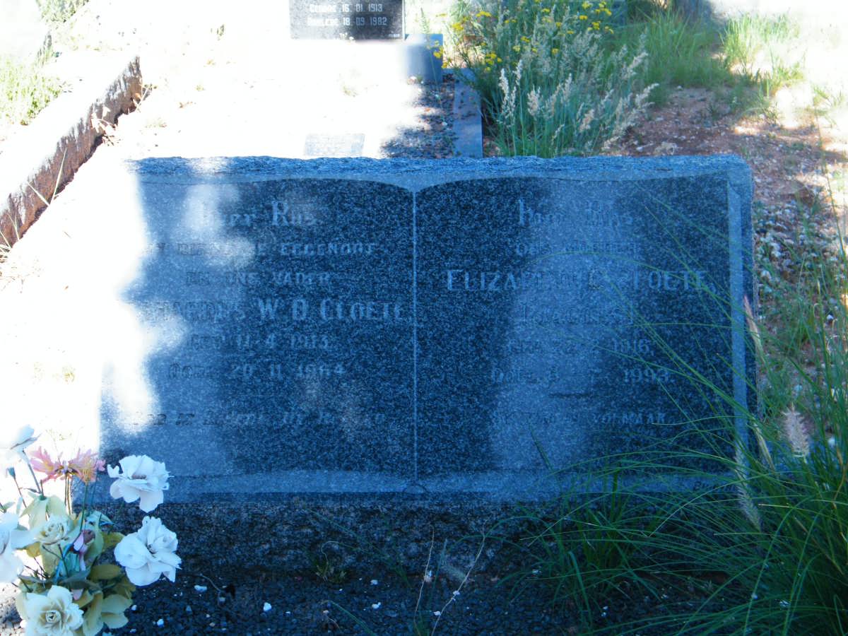 CLOETE ? W.D. 1913-1964 &amp; Elizabeth 1916-1993