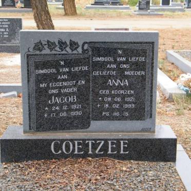 COETZEE Jacob 1921-1990 &amp; Anna KOORZEN 1921-1999