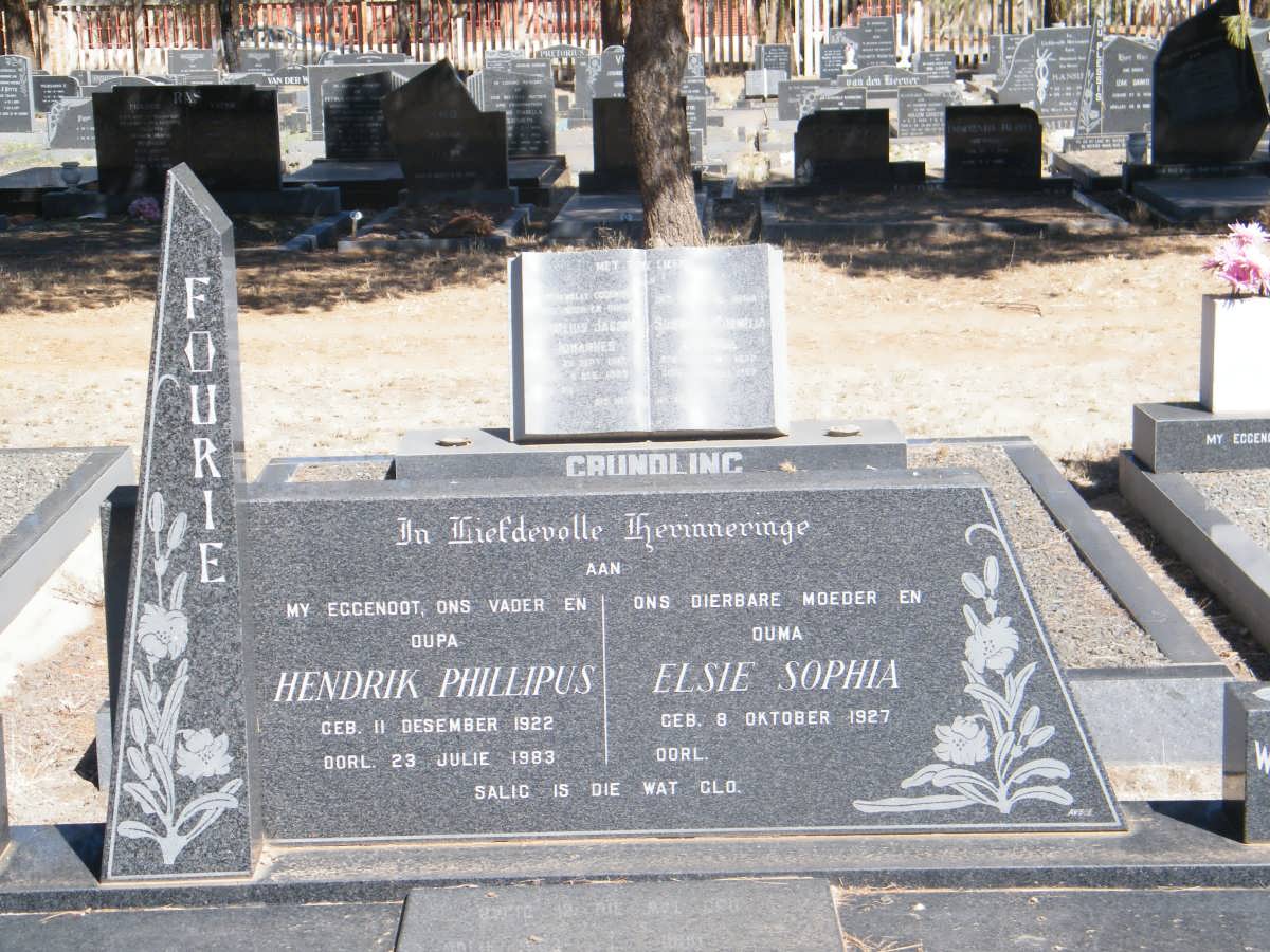 FOURIE Hendrik Phillipus 1922-1983 &amp; Elsie Sophia 1927-
