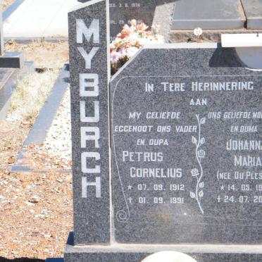 MYBURGH Petrus Cornelius 1912-1991 &amp; Johanna Maria DU PLESSIS 1923-2012