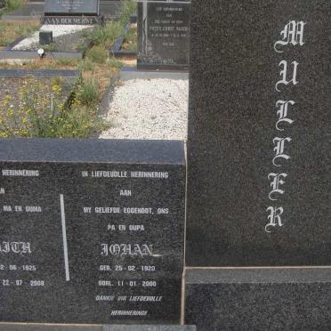 MULLER Johan 1920-2000 &amp; Edith 1925-2008