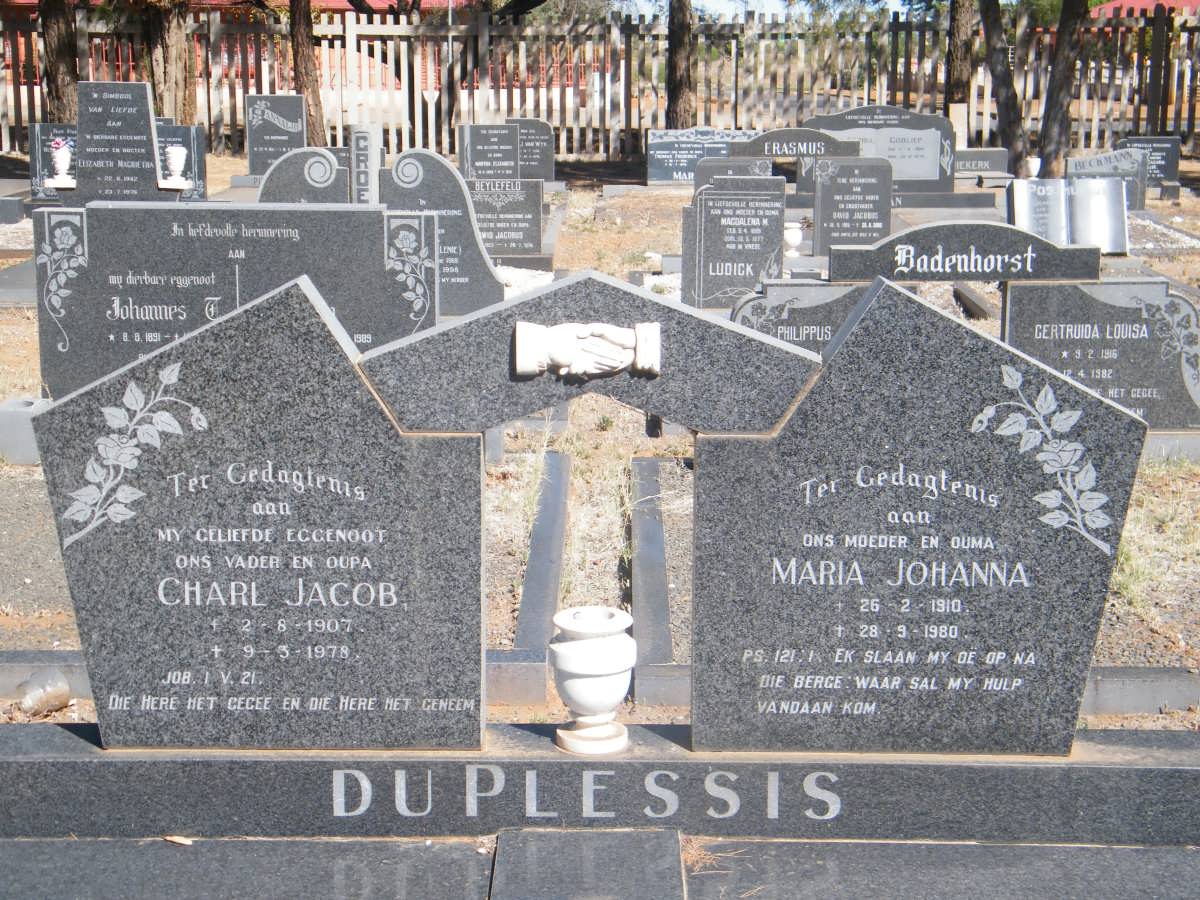 PLESSIS Charl Jacob, du 1907-1978 &amp; Maria Johanna 1910-1980