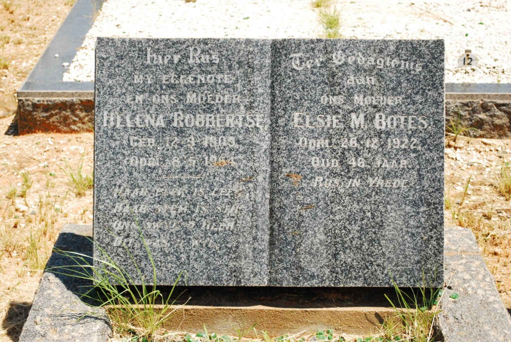 ROBBERTSE Helena 1909-1964 :: BOTES Elsie M. -1922