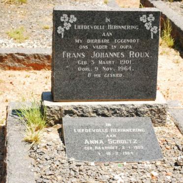 ROUX Frans Johannes 1901-1964 :: SCHOLTZ Anna nee HAARHOFF 1903-1984