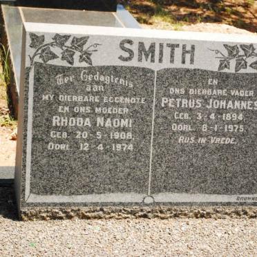 SMITH Petrus Johannes 1894-1975 &amp; Rhoda Naomi 1908-1974
