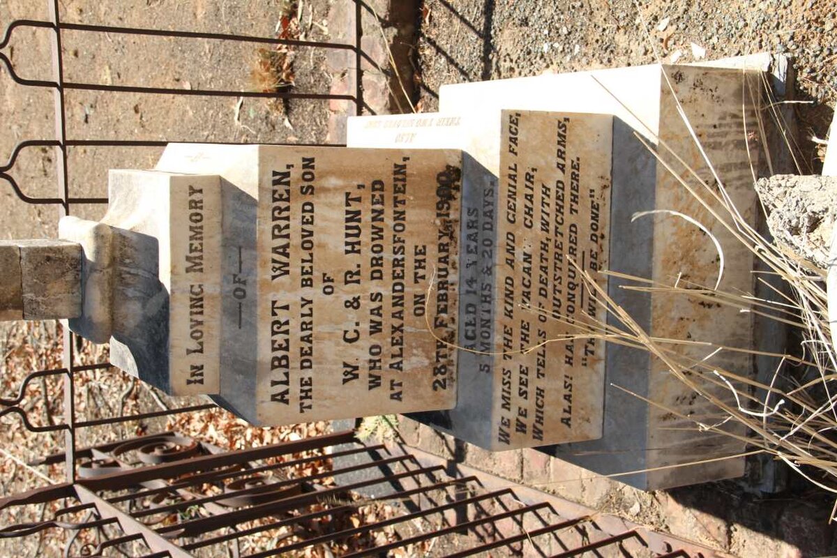 HUNT Albert Warren -1900