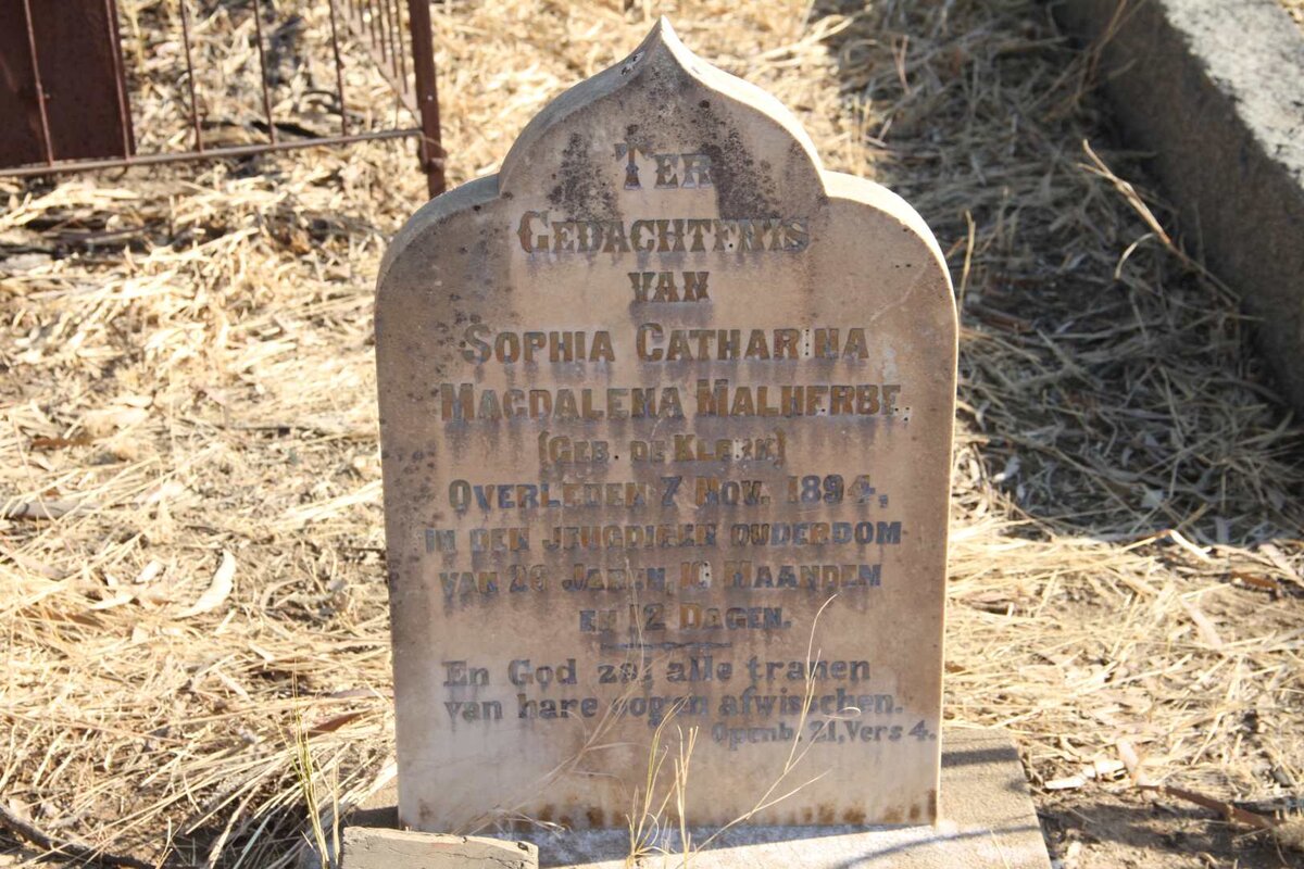 MALHERBE Sophia Catharina Magdalena nee DE KLERK -1894