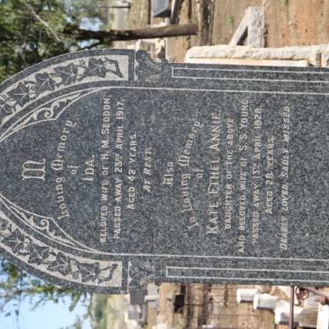 SEDDON Ida -1917 :: YOUNG Kate Ethel Annie nee SEDDON -1928