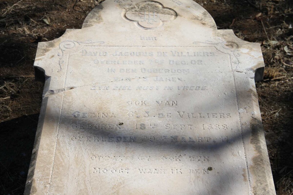 VILLIERS David Jacobus, de -1902 &amp; Gezina G.J. 1838-1911