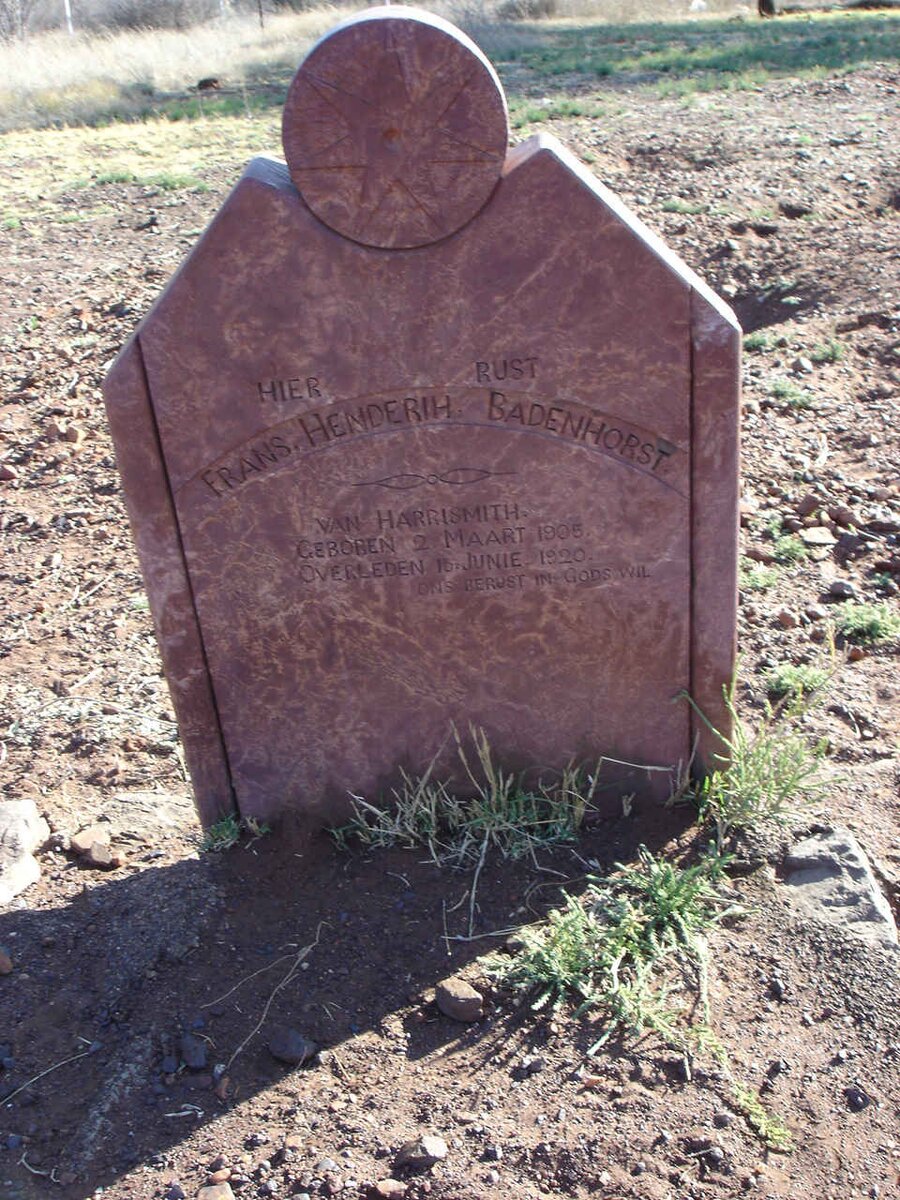 BADENHORST Frans Henderik 1905-1920